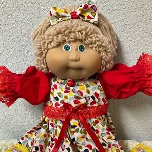 VTG Cabbage Patch Kid JESMAR-Spain Girl Wheat Hair Green Eyes Head Mold #1 1984